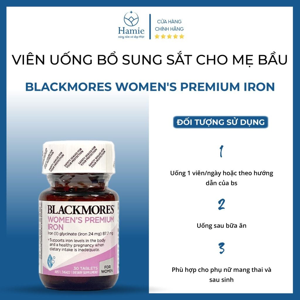 Sắt Bà Bầu Blackmores Women's Premium Iron 30 Viên Úc