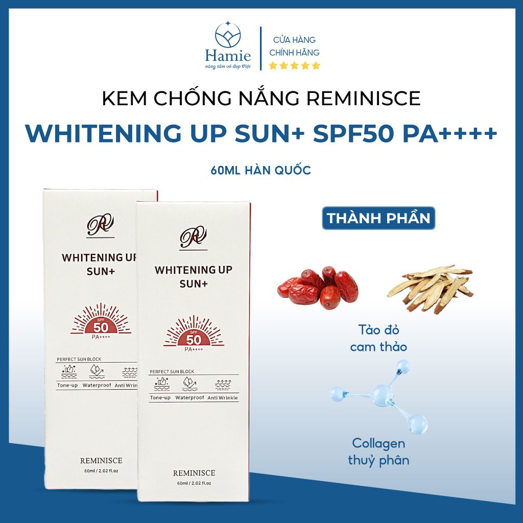 Kem Chống Nắng Reminisce Whitening Up Sun+ Hàn Quốc SPF50 PA++++ 60ml