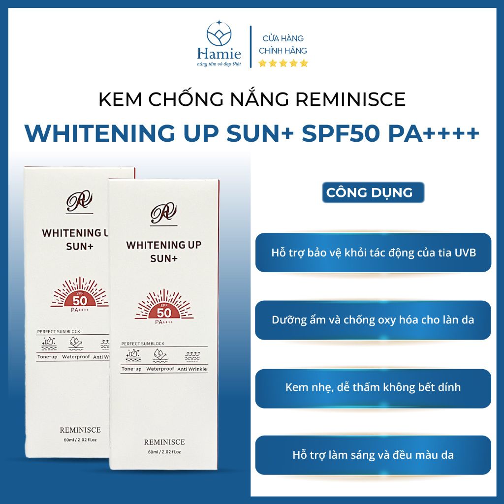 Kem Chống Nắng Reminisce Whitening Up Sun+ Hàn Quốc SPF50 PA++++ 60ml