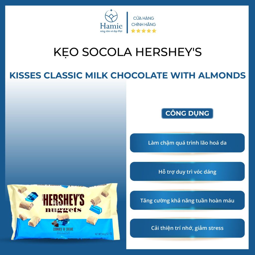 Kẹo Socola Hershey's Nuggets Extra Creamy 344gr Malaysia