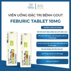 Viên Uống Hỗ Trợ Gout Teijin Pharmacy Feburic Tablet 10mg 100 Viên Nhật Bản