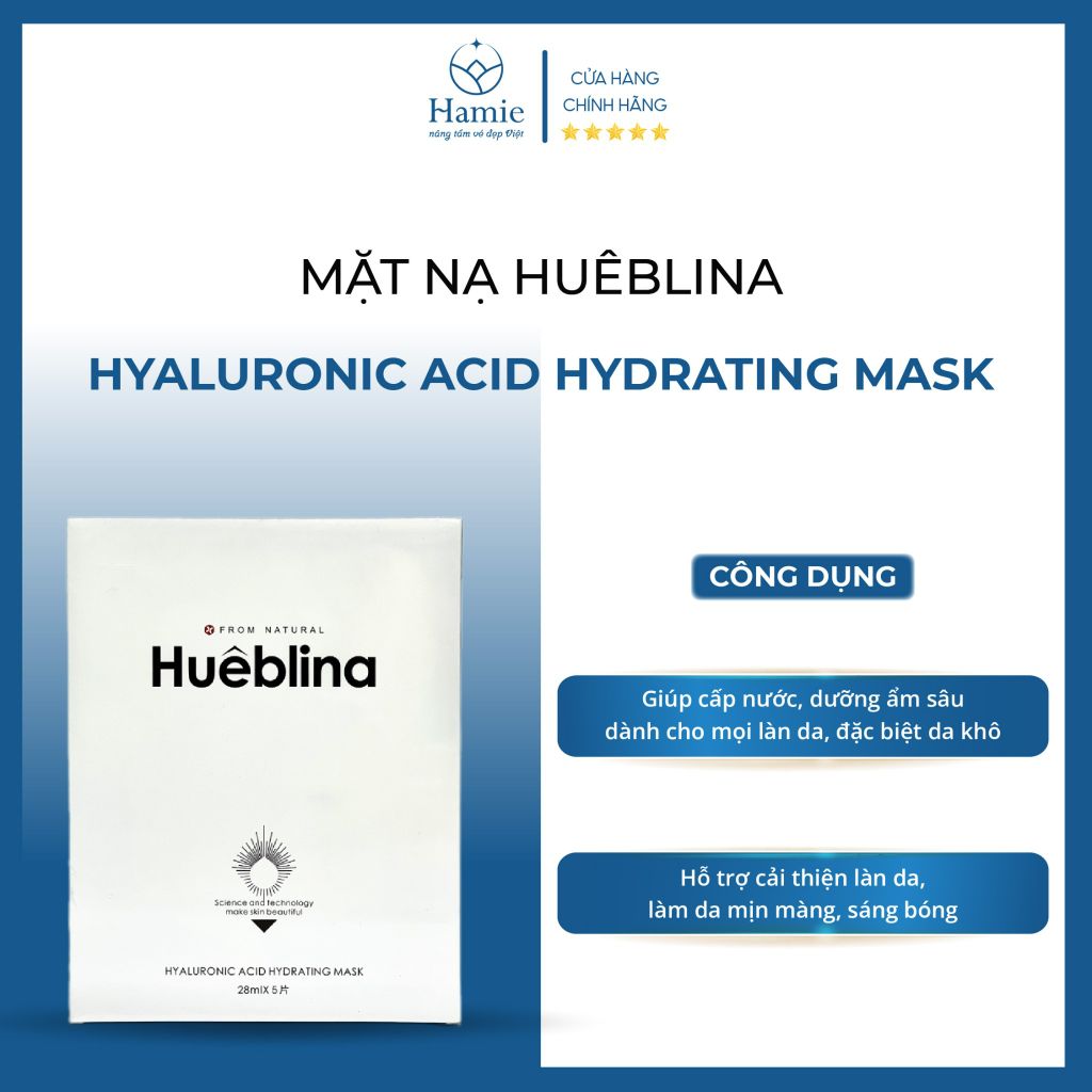 Mặt Nạ Huêblina Hyaluronic Acid Hydrating Mask 28ml x 5 Miếng Trung Quốc