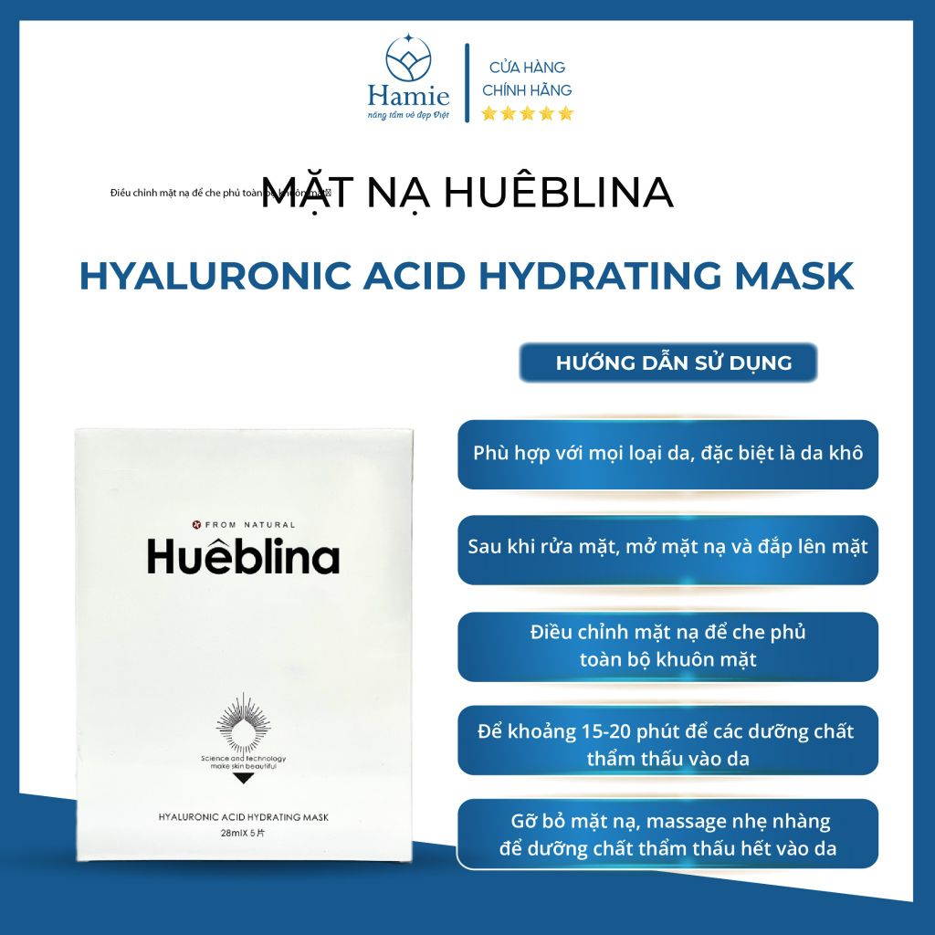 Mặt Nạ Huêblina Hyaluronic Acid Hydrating Mask 28ml x 5 Miếng Trung Quốc