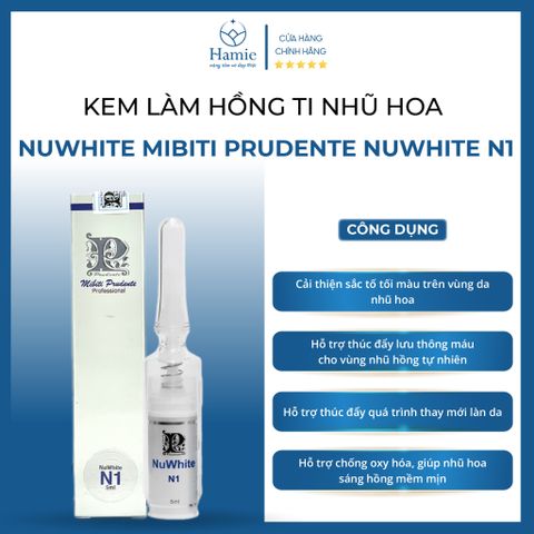 Kem Làm Hồng Nhũ Hoa Mibiti Prudente Nuwhite N1 Tem Xanh 5ml Mỹ