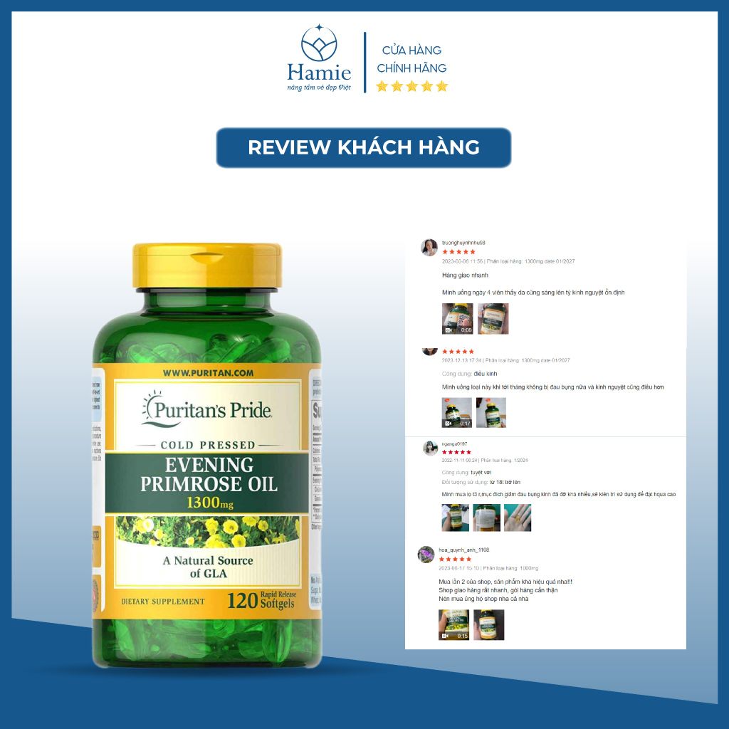 Tinh Dầu Hoa Anh Thảo Evening Primrose Oil  1300mg 120 Viên Mỹ