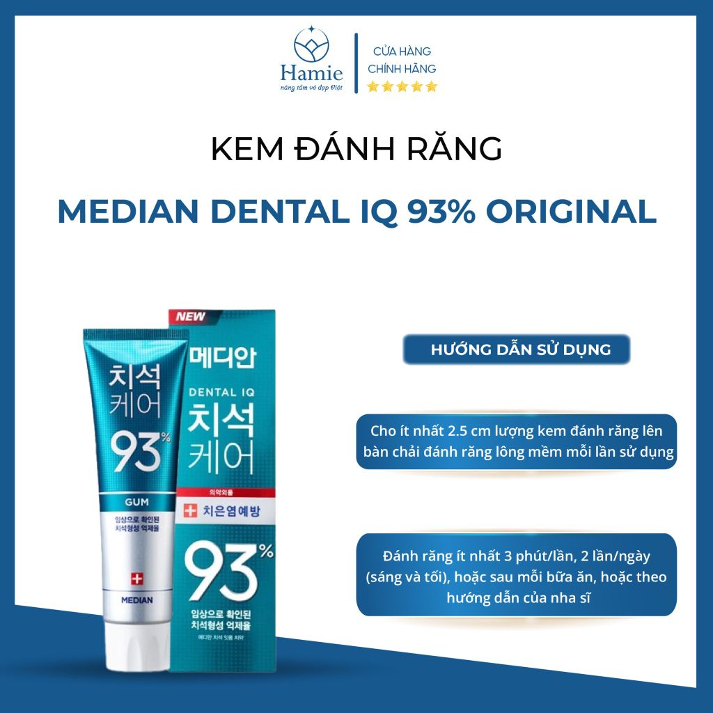 Kem Đánh Răng 93 Median Trắng Răng Dental IQ 120gr Hàn Quốc