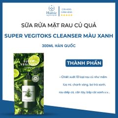 Sữa Rửa Mặt Rau Củ Quả Super Vegitoks Cleanser Màu Xanh 300ml Hàn Quốc