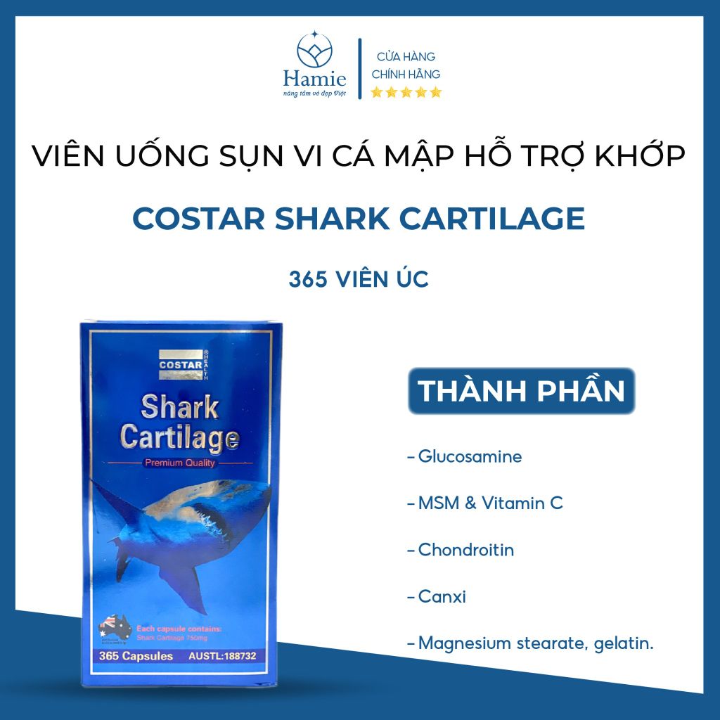 Viên Uống Sụn Vi Hỗ Trợ Khớp Costar Shark Cartilage 365 Viên Úc