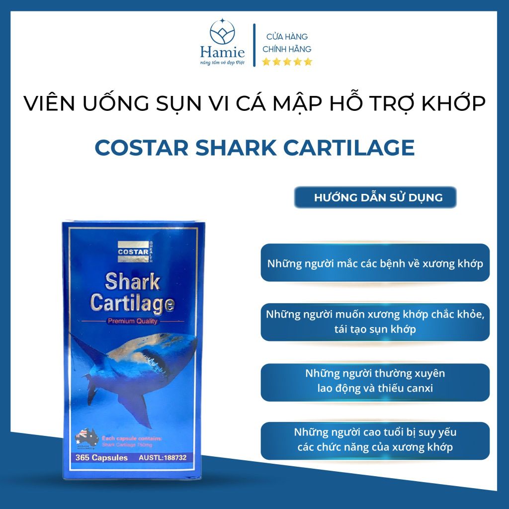 Viên Uống Sụn Vi Hỗ Trợ Khớp Costar Shark Cartilage 365 Viên Úc