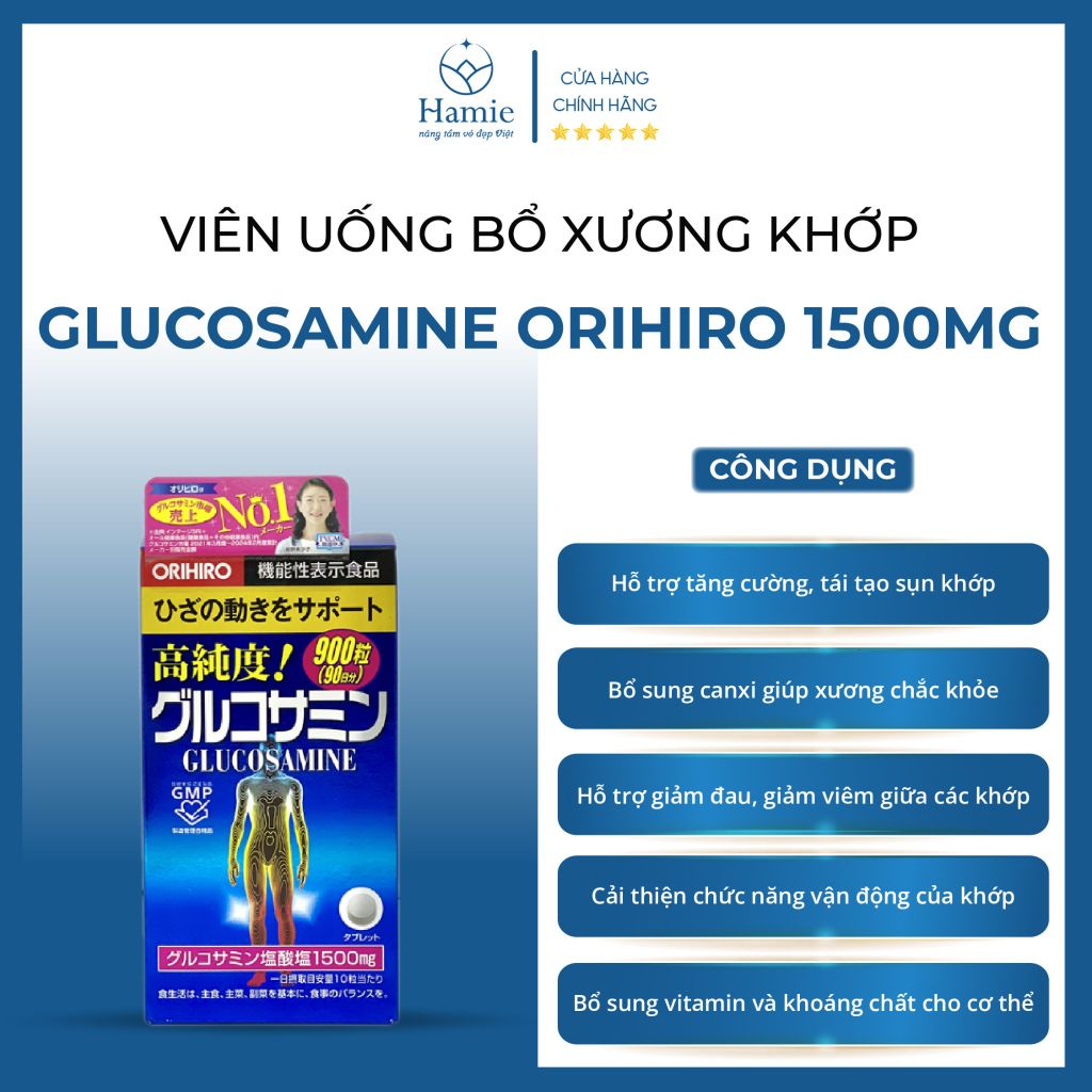 Glucosamine Orihiro 1500mg Nhật Bản Viên Uống Bổ Xương Khớp Glucosamine 900 viên