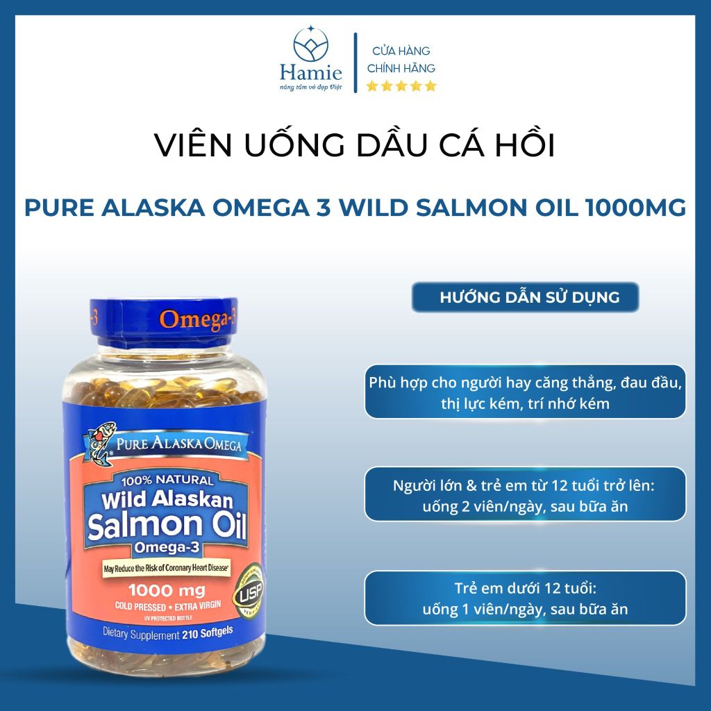 Viên Uống Omega 3 Pure Alaska Omega Wild Alaskan Salmon Oil