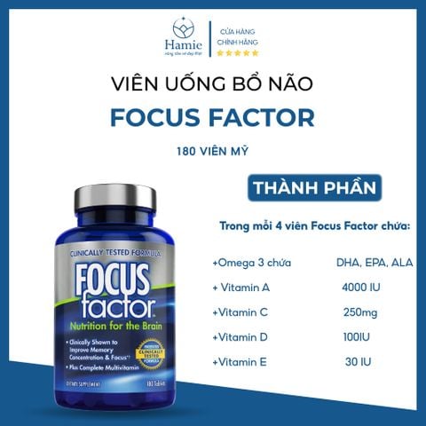 Bổ Não Focus Factor 180 Viên Nutrition For The Brain Mỹ