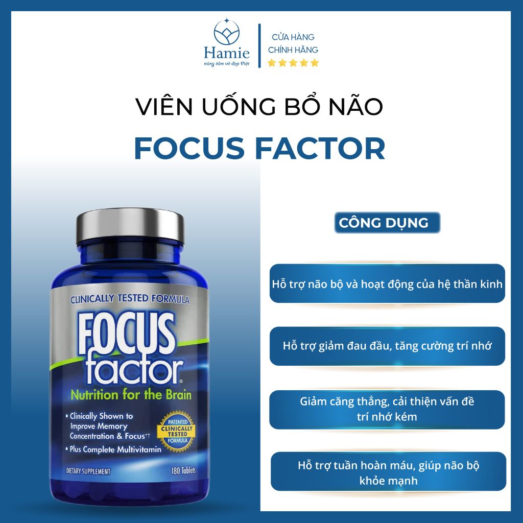 Bổ Não Focus Factor 180 Viên Nutrition For The Brain Mỹ