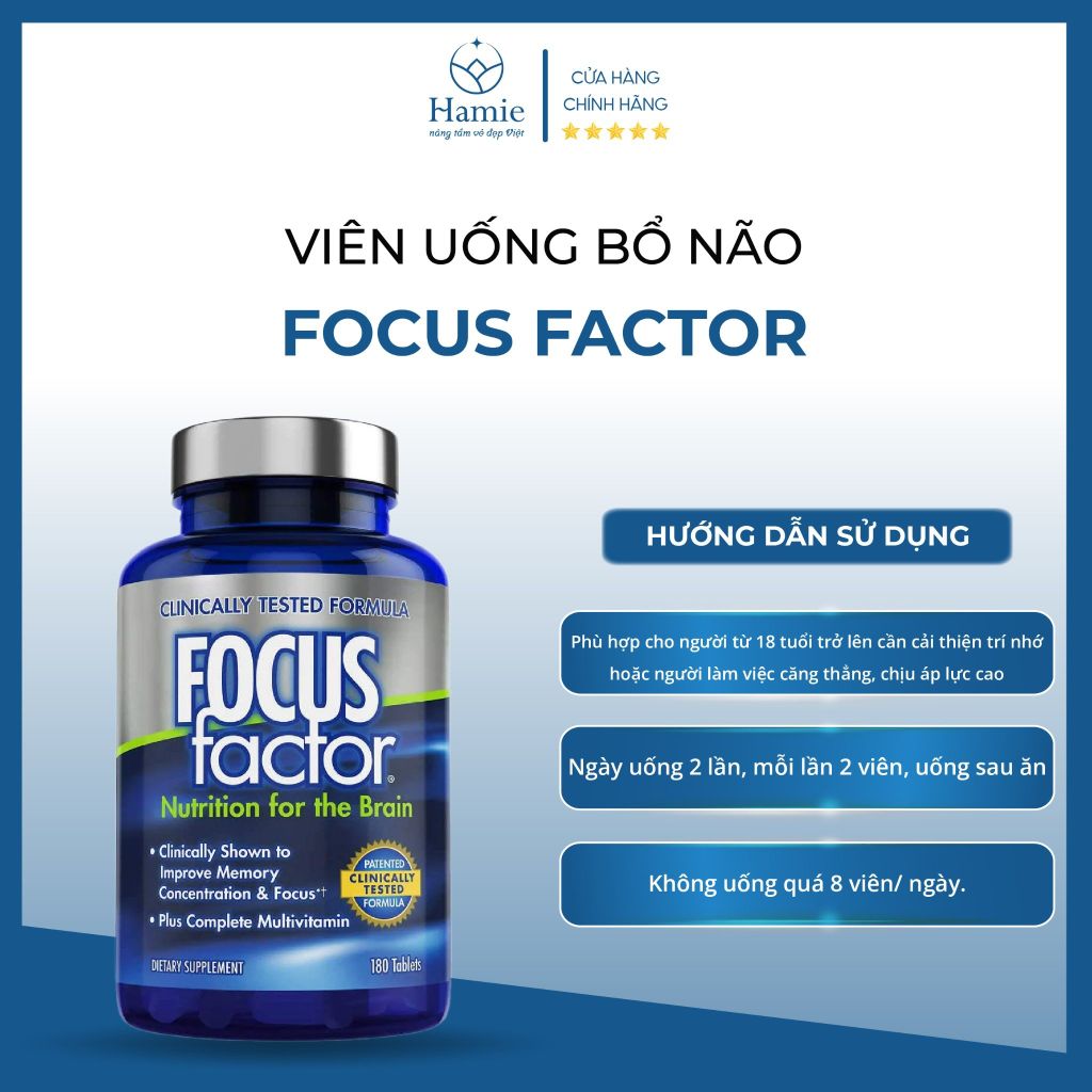 Bổ Não Focus Factor 180 Viên Nutrition For The Brain Mỹ