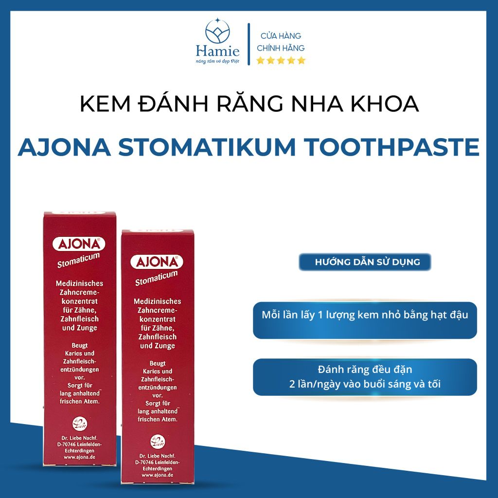 Ajona Kem Đánh Răng Giúp làm sạch cao răng, trắng răng Đức 25ml
