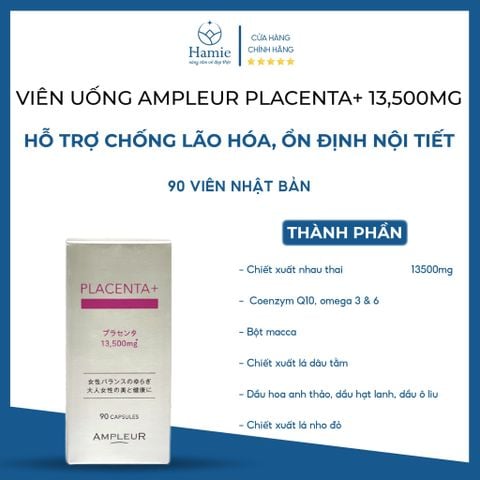 Chống Lão Hóa Da Ampleur Placenta+ 13,500mg 90 Viên Nhật