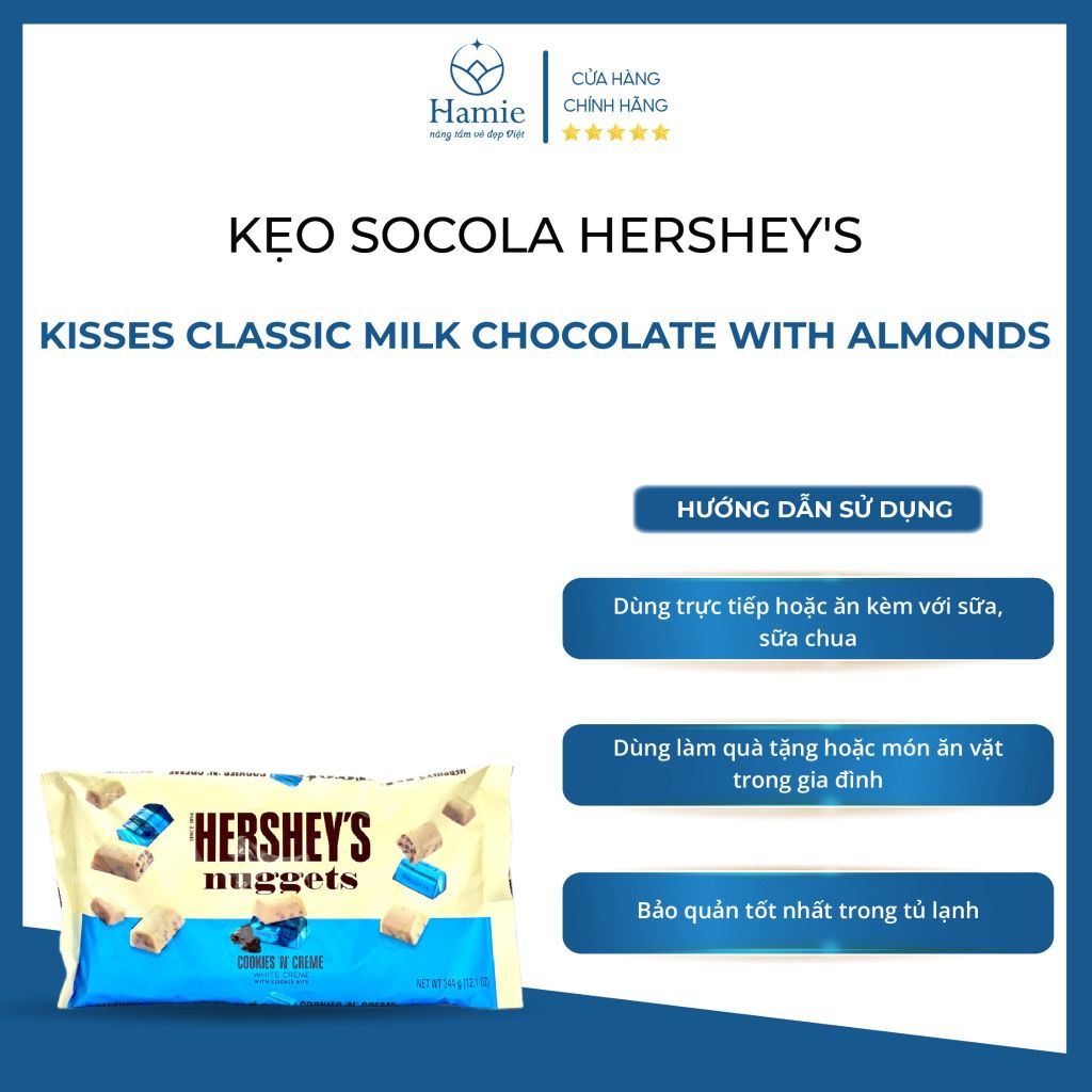 Kẹo Socola Hershey's Nuggets Extra Creamy 344gr Malaysia
