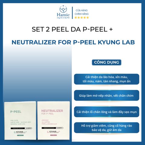 Set 2 Peel Da P-Peel + Neutralizer For P-Peel Kyung Lab 2 chai x 30ml Hàn Quốc