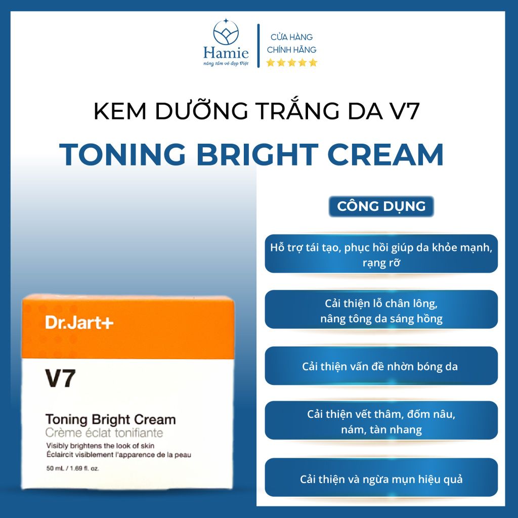 Kem V7 Hàn Quốc Dưỡng Trắng Da Toning Bright Cream 50ml