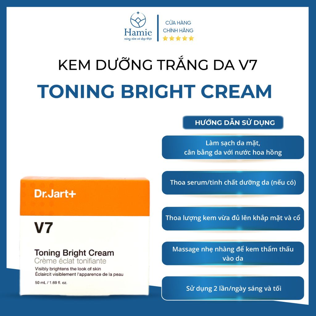 Kem V7 Hàn Quốc Dưỡng Trắng Da Toning Bright Cream 50ml