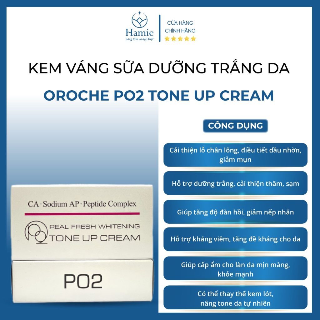 Kem Váng Sữa Dưỡng Trắng Da Oroche Po2 Tone Up Cream Hàn Quốc 50gr