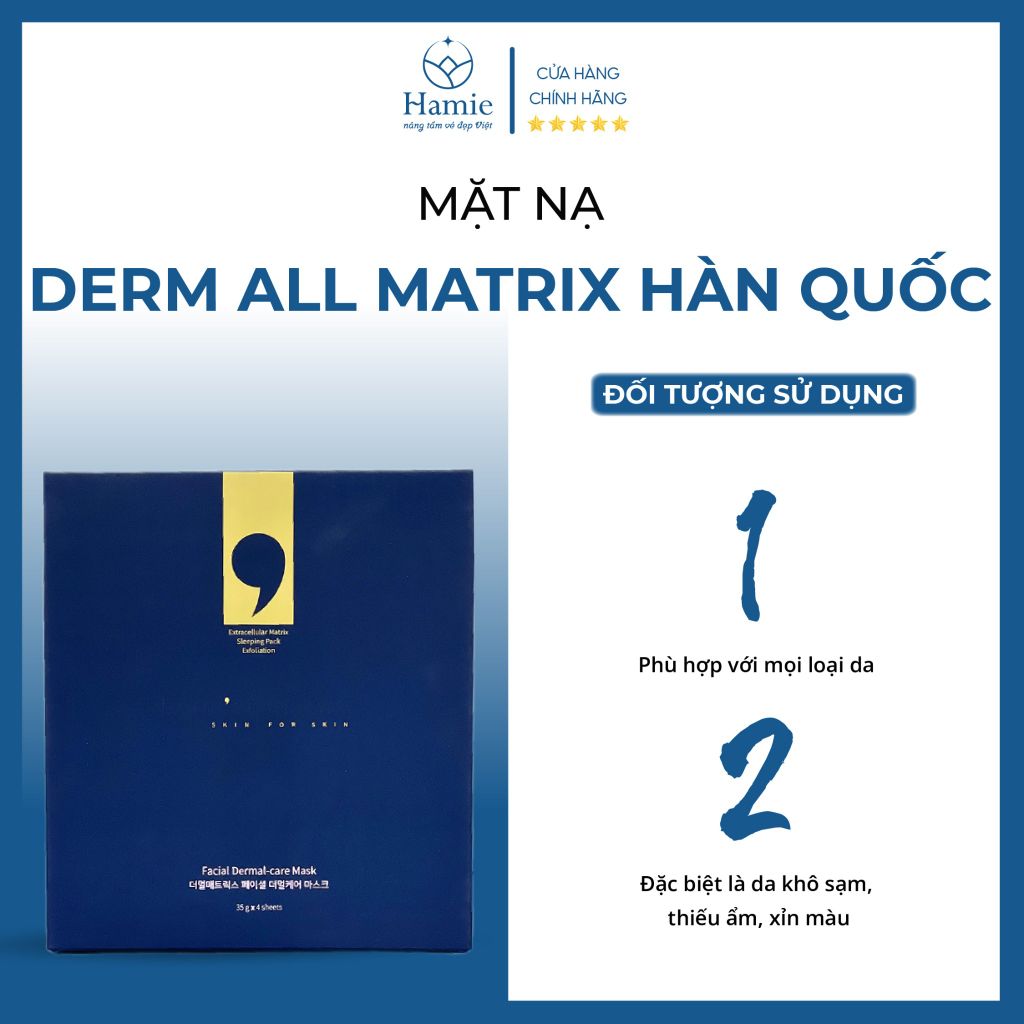 Derm All Matrix Mặt Nạ Facial Dermal-care Mask Hàn Quốc Hộp 4 Miếng