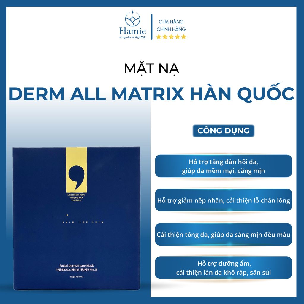 Derm All Matrix Mặt Nạ Facial Dermal-care Mask Hàn Quốc Hộp 4 Miếng