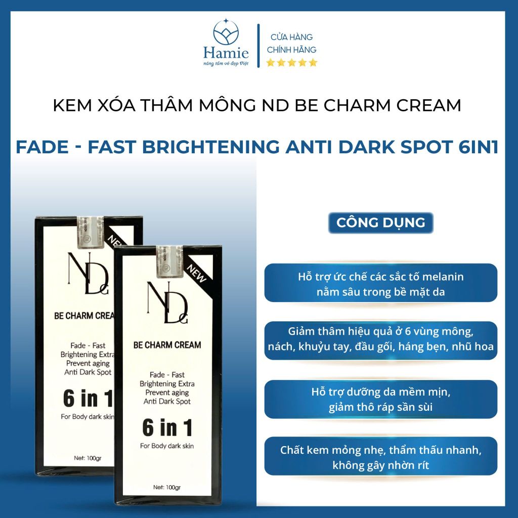 Kem Giảm Thâm Be Charm Cream 6in1 For Body Dark Skin 100gr Việt Nam