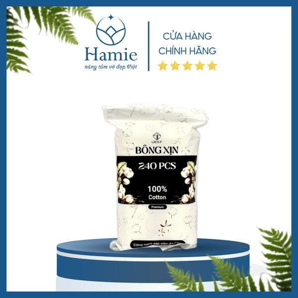 Bông Tẩy Trang Premium Bông Xịn 100% Cotton 240 Miếng Việt Nam