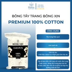 Bông Tẩy Trang Premium Bông Xịn 100% Cotton 240 Miếng Việt Nam