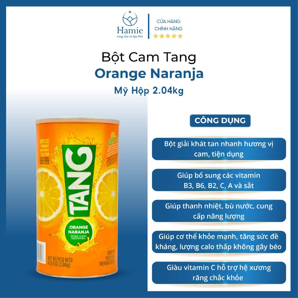 Bột Cam Vitamin C Tang Orange Naranja Mỹ Hộp 2.04kg