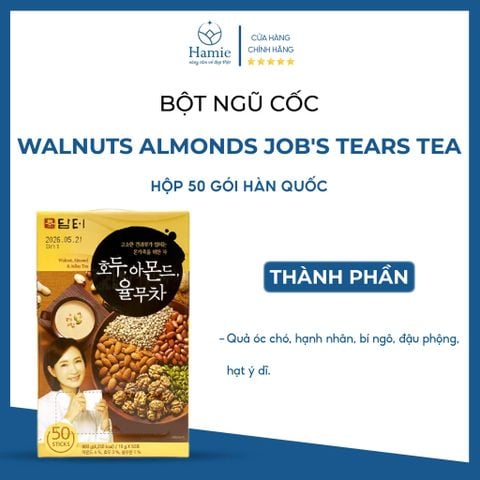 Bột Ngũ Cốc Walnuts Almonds Job's Tears Tea Hộp 50 Gói Hàn Quốc