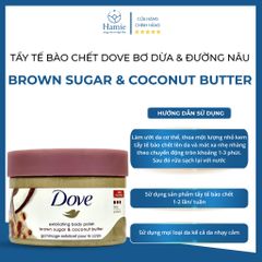 Tẩy Tế Bào Chết Dove Bơ Dừa & Đường Nâu 298gr Mỹ