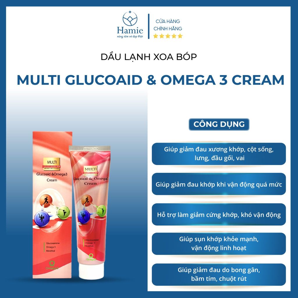 Dầu Lạnh Xoa Bóp Multi Glucoaid & Omega 3 Cream 165ml Hàn Quốc