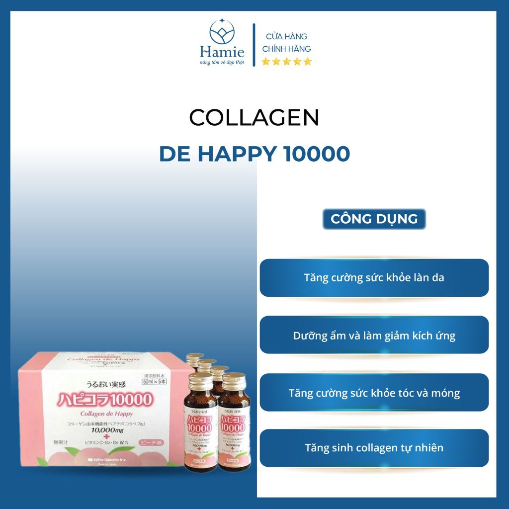 Collagen De Happy 10000 Của Nhật 50ml x 10 Lọ