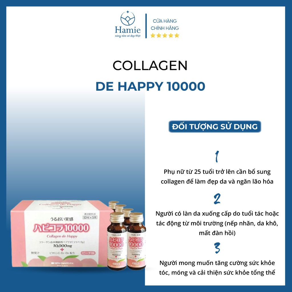 Collagen De Happy 10000 Của Nhật 50ml x 10 Lọ