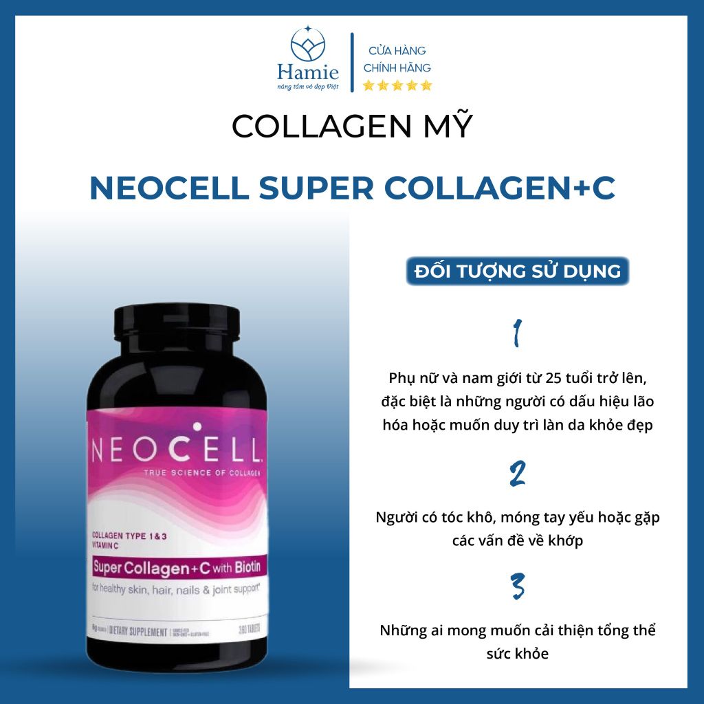 Collagen Neocell Dạng Viên Super Collagen+C 360 Viên Mỹ
