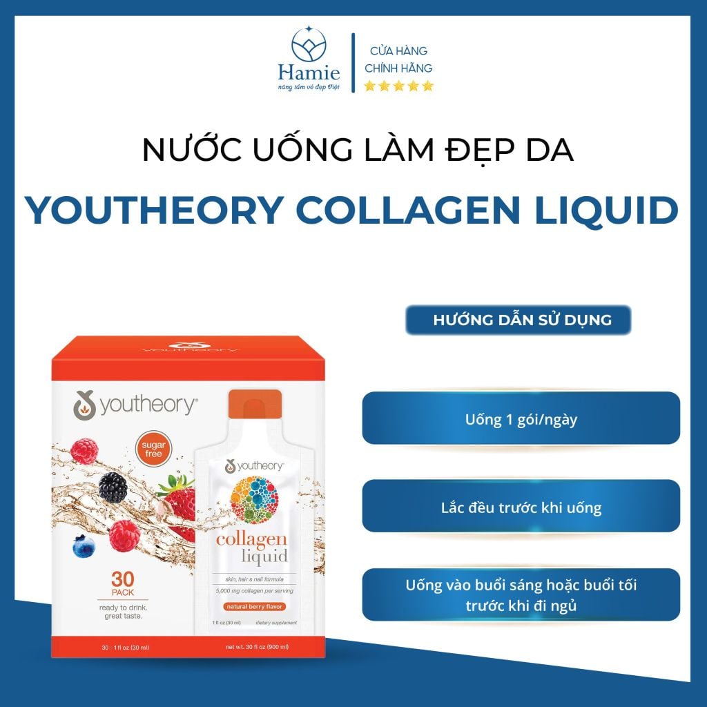 Nước Uống Collagen Youtheory Liquid Làm Đẹp Da 30ml x 30 Gói Mỹ