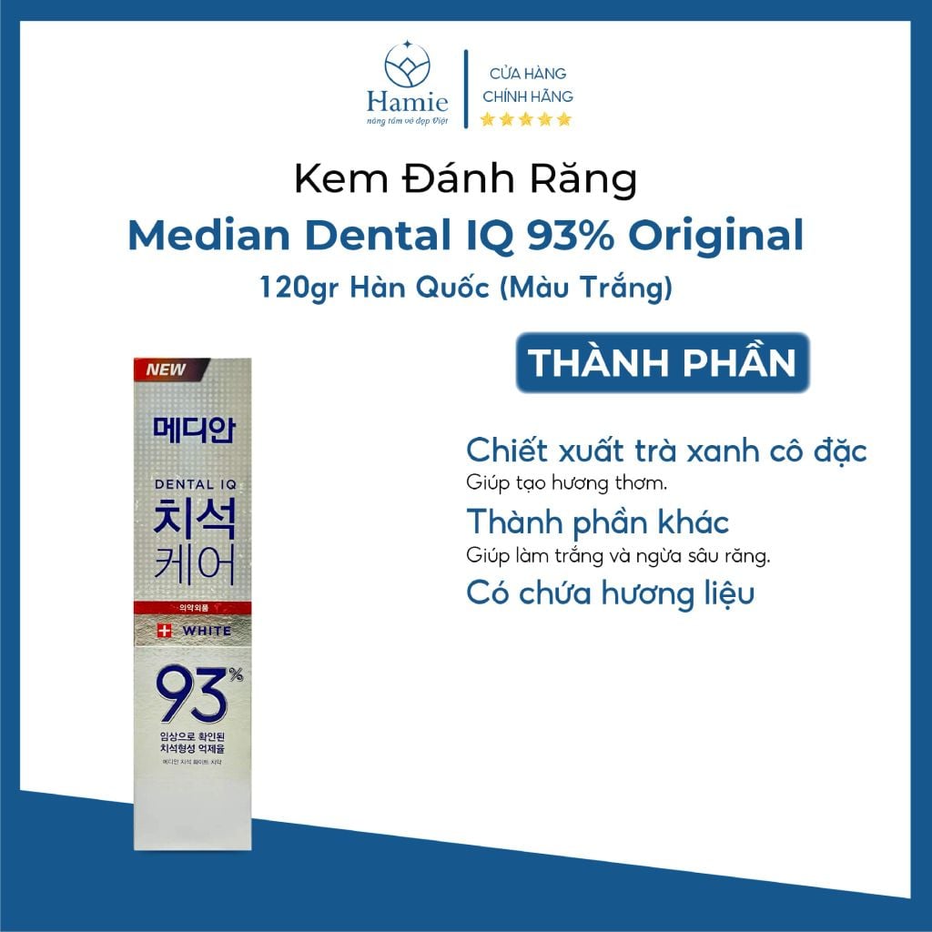 Kem Đánh Răng Trắng Median Dental IQ 93% Original 120gr Hàn Quốc