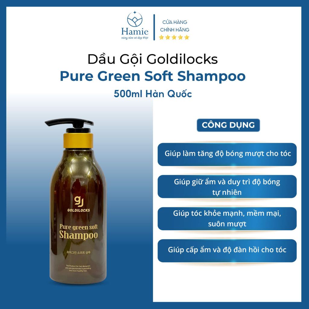 Dầu Gội Mọc Tóc Goldilocks Pure Green Volume Shampoo 500ml Hàn Quốc