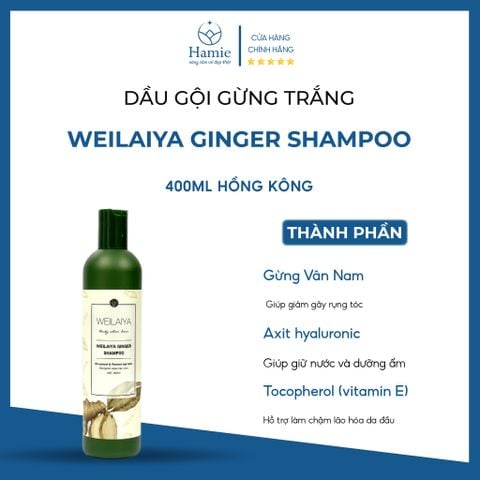 Dầu Gội Gừng Trắng Weilaiya Ginger Shampoo 400ml Hồng Kông