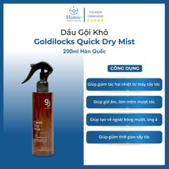 Dầu Gội Khô Goldilocks Quick Dry Mist 200ml Hàn Quốc
