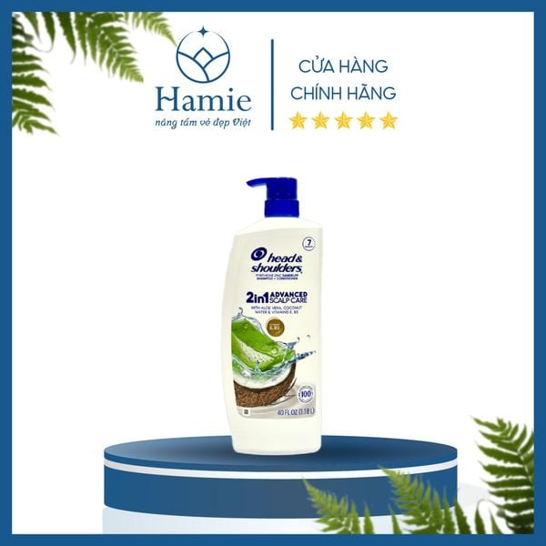Dầu Gội Xả Head & Shoulders Nha Đam Dừa 2in 1.18 Lít Mỹ