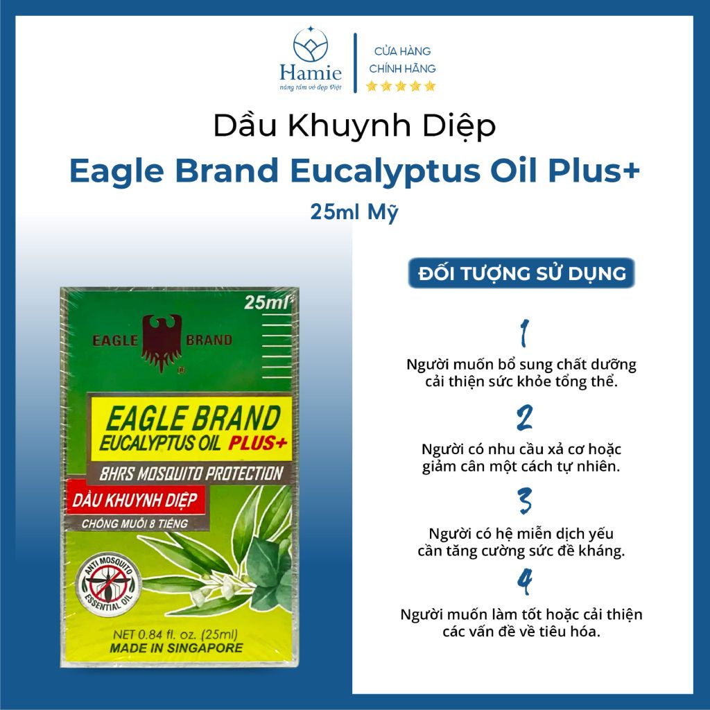 Dầu Khuynh Diệp Con Ó Eagle Brand Eucalyptus Oil Plus+ 25ml Mỹ