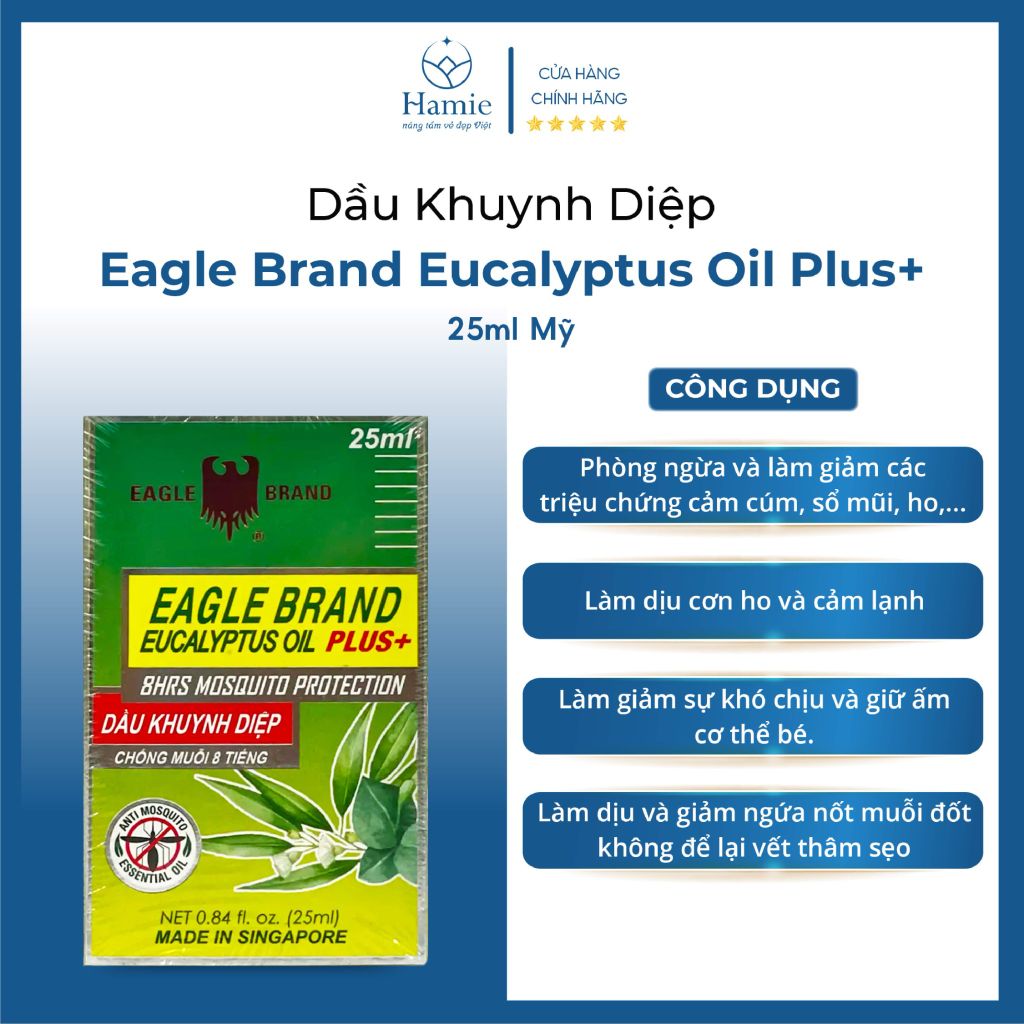 Dầu Khuynh Diệp Con Ó Eagle Brand Eucalyptus Oil Plus+ 25ml Mỹ