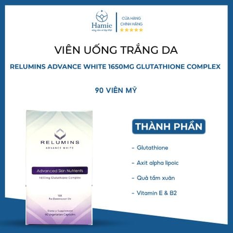 Viên Uống Trắng Da Relumins Advance White 1650mg Mỹ