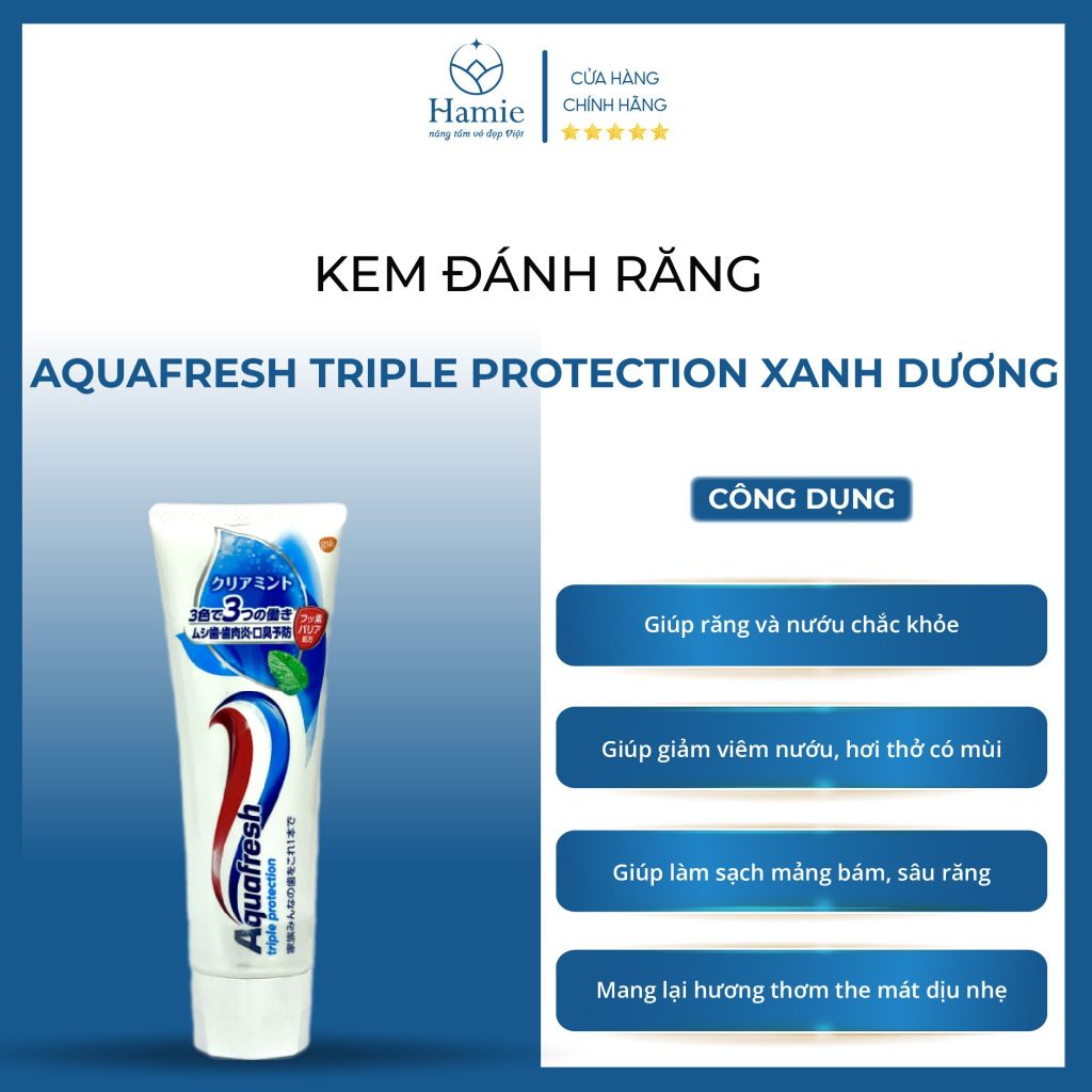 Kem Đánh Răng Aquafresh Triple Protection 140gr Nhật Bản