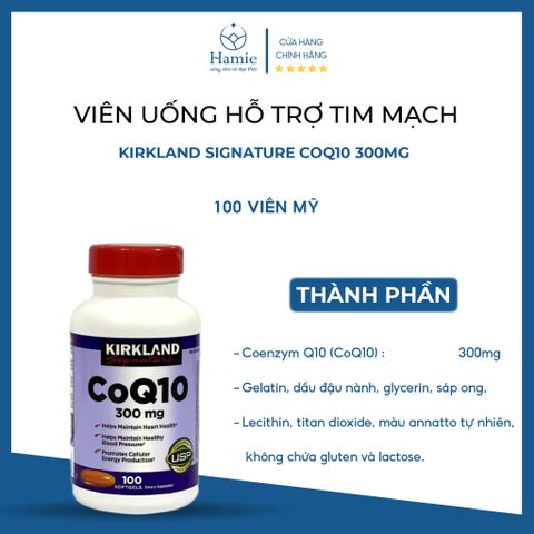 Viên Uống Hỗ Trợ Tim Mạch CoQ10 300mg Kirkland Signature 100 Viên Mỹ