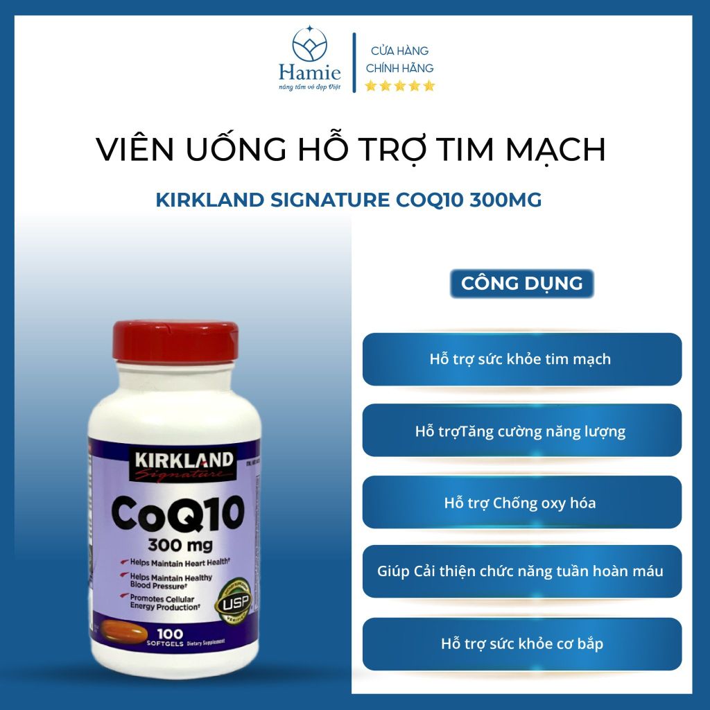Viên Uống Hỗ Trợ Tim Mạch Kirkland Signature CoQ10 300mg 100 Viên Mỹ