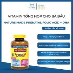Vitamin Bà Bầu Nature Made Prenatal Folic Acid + DHA 150 Viên Mỹ